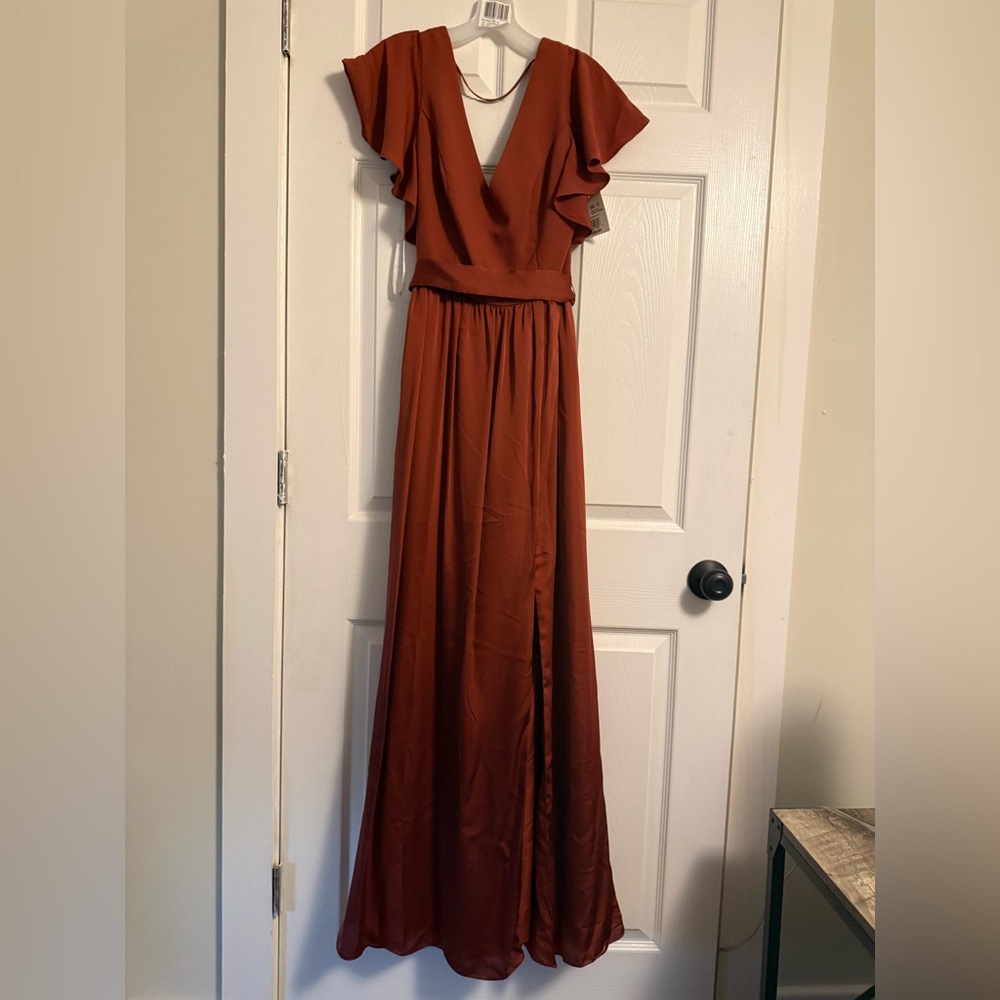 David’s Bridal Bridesmaid “Cinnamon” Dress NWT - Picture 2 of 9